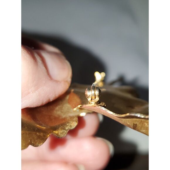 A Gold Tone Leaf Brooch Pin Oak Tree Fall Vintage Costume Jewelry - Picture 9 of 12